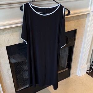 Black Dress with White Trim. Size XL. Worn several times.  Listing 9761